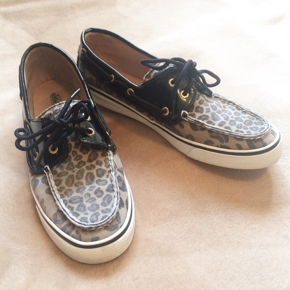 Sperry Top Sider Boat Shoes Leopard Print